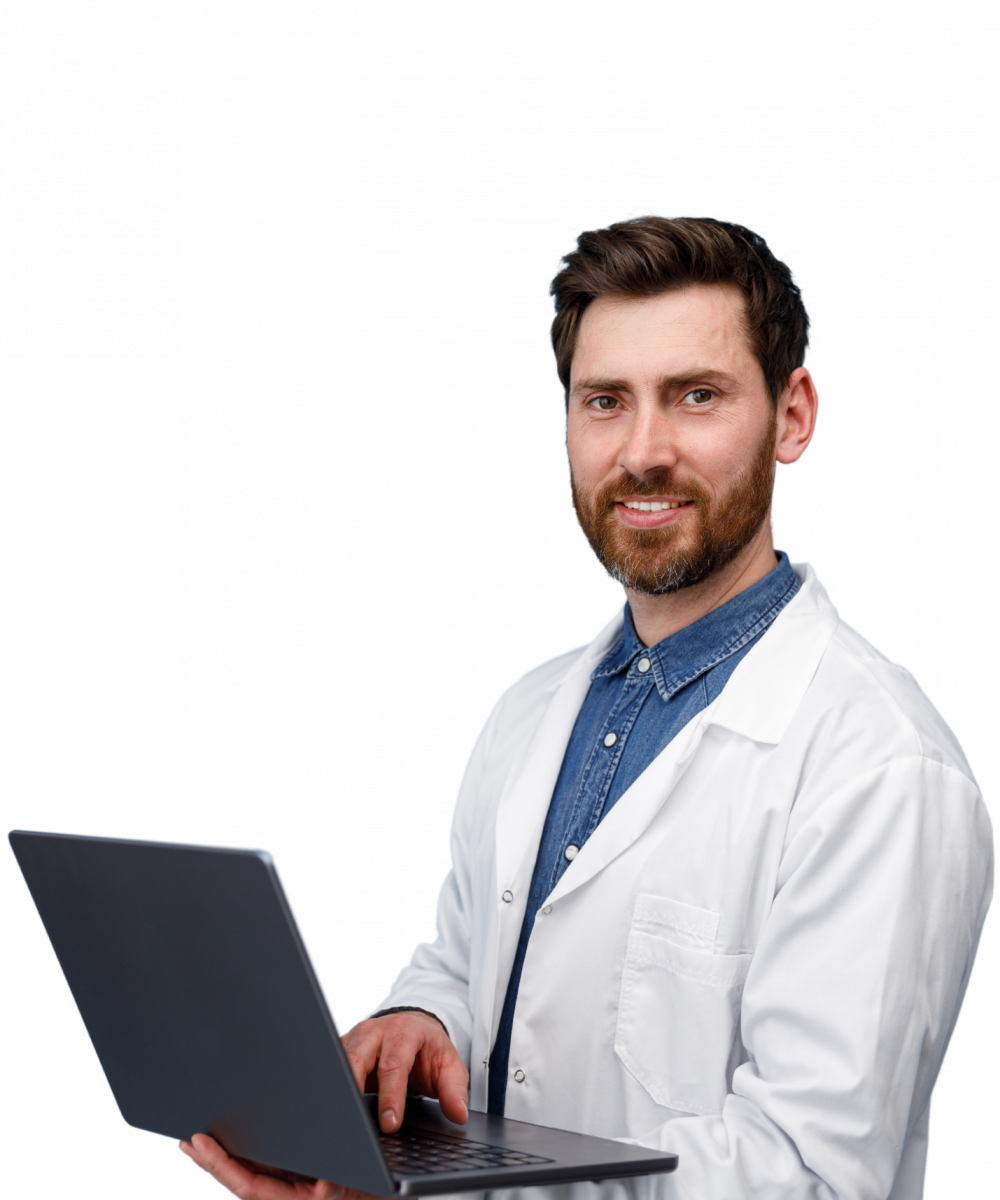 Healthcare Professional with Laptop