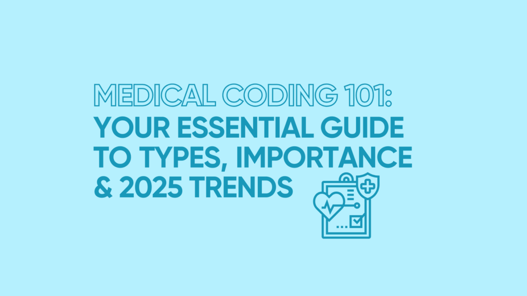 Medical coding chart icon on blue background.